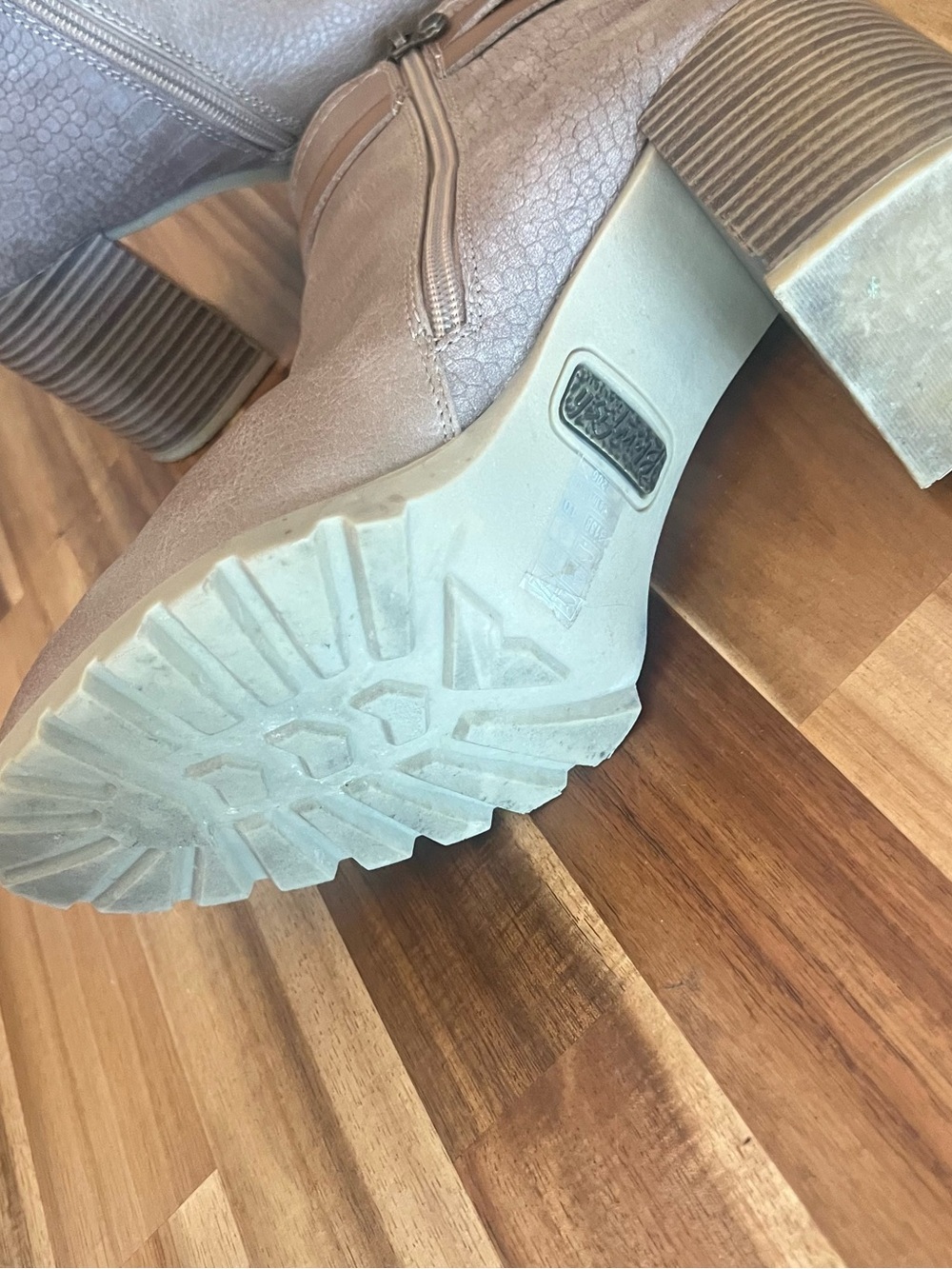 Blowfish Chunky Heel Ankle Boots in Taupe - Picture 8 of 11